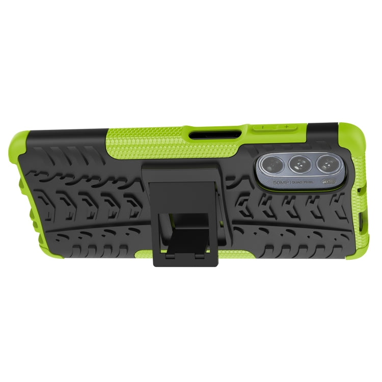 For Motorola Moto G62 5G Tire Texture TPU + PC Phone Case with Holder