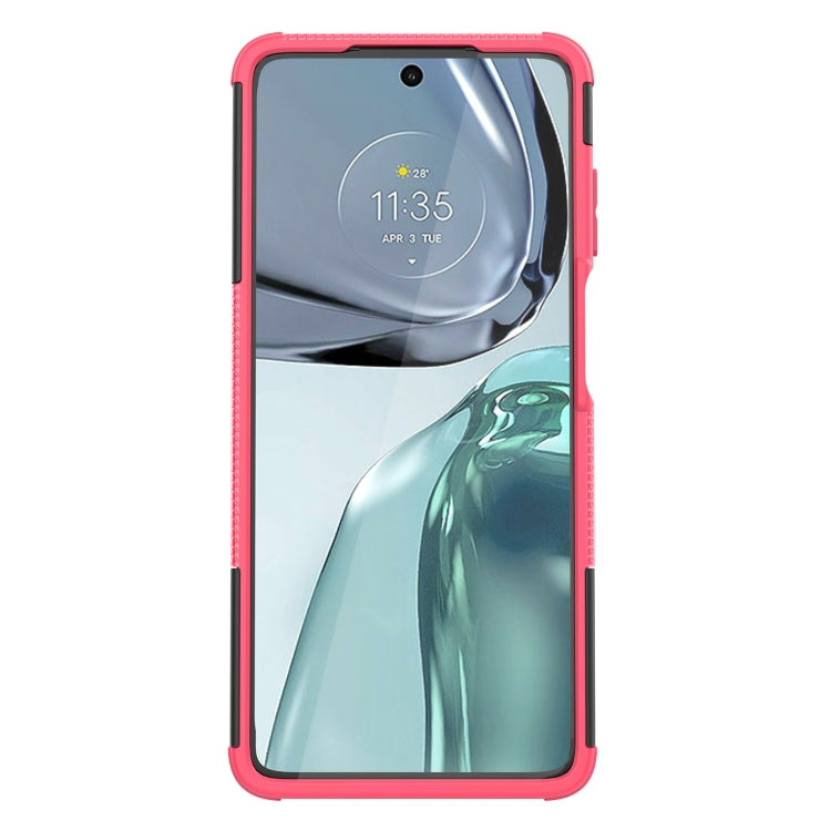 For Motorola Moto G62 5G Tire Texture TPU + PC Phone Case with Holder
