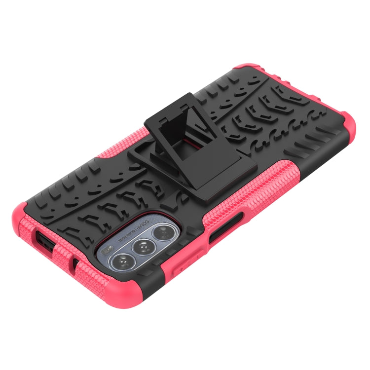 For Motorola Moto G62 5G Tire Texture TPU + PC Phone Case with Holder
