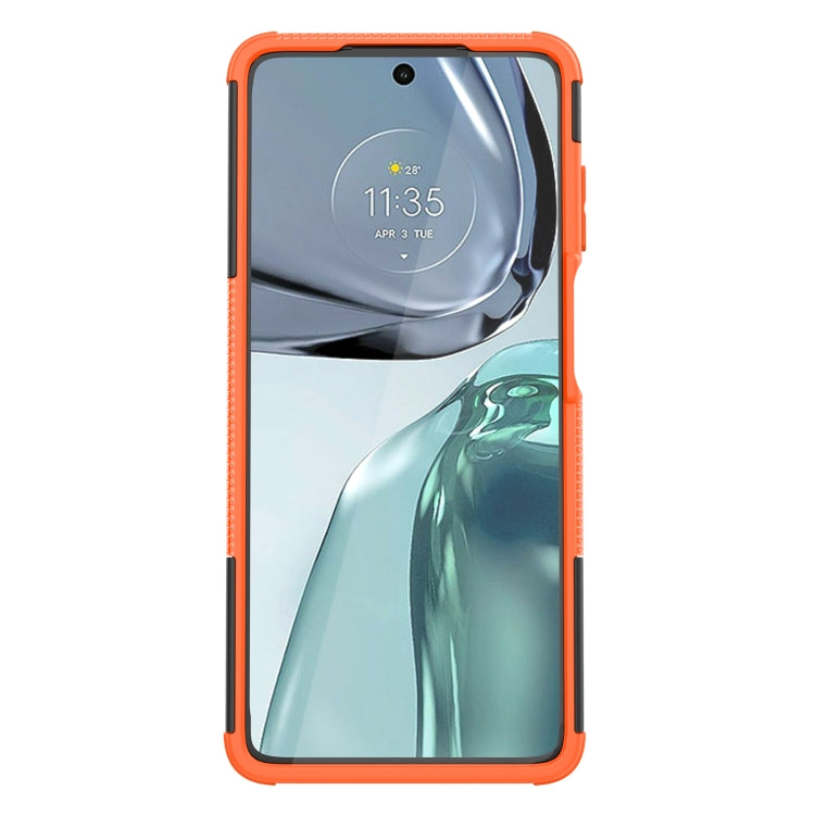 For Motorola Moto G62 5G Tire Texture TPU + PC Phone Case with Holder