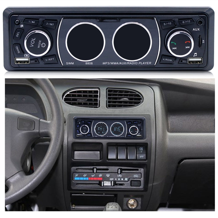 8808 Car Stereo Radio MP3 Audio Player Support Bluetooth Hand-free Calling / TF Card / U disk / AUX