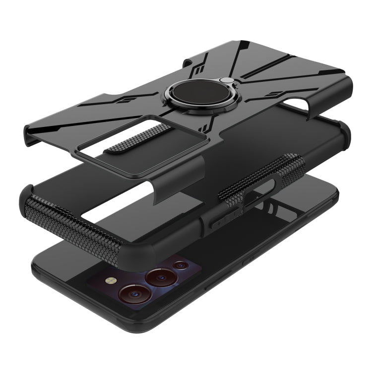 For Infinix Note 12 G96 Armor Bear Shockproof PC + TPU Phone Case with Ring