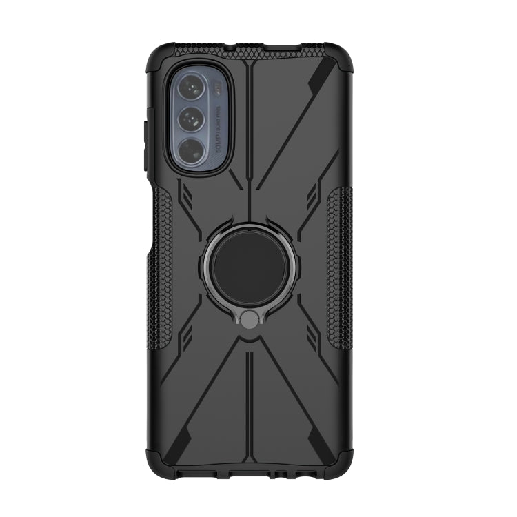 For Motorola Moto G62 5G Armor Bear Shockproof PC + TPU Phone Case with Ring