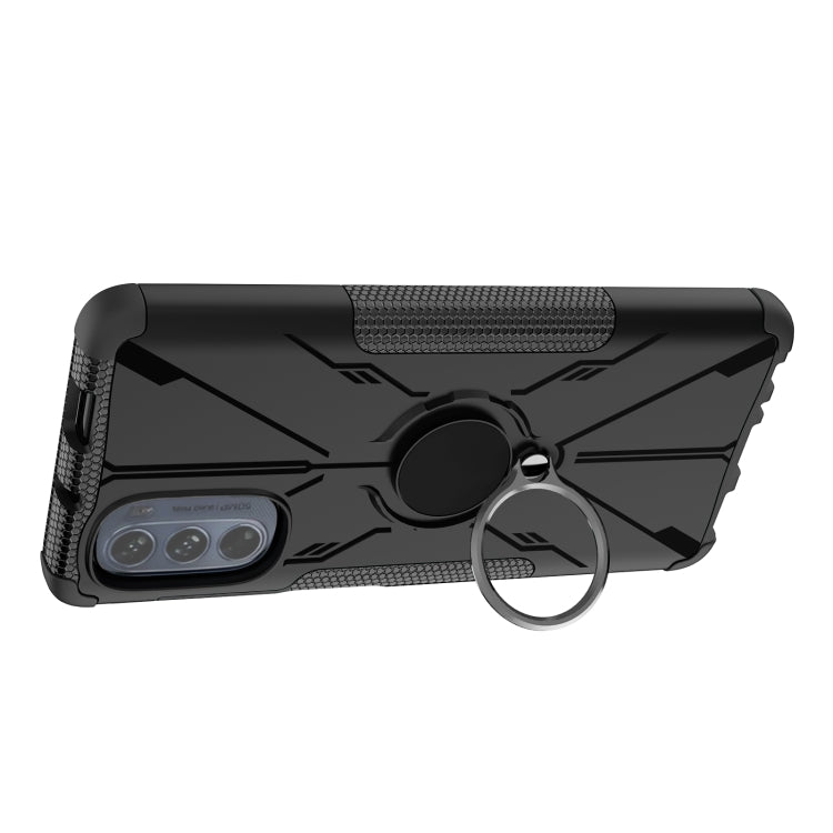 For Motorola Moto G62 5G Armor Bear Shockproof PC + TPU Phone Case with Ring