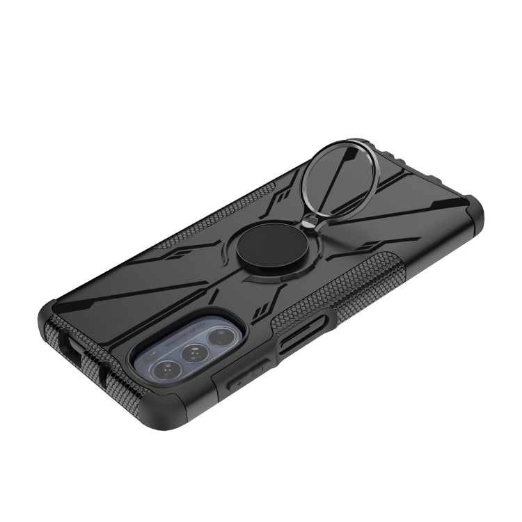 For Motorola Moto G62 5G Armor Bear Shockproof PC + TPU Phone Case with Ring