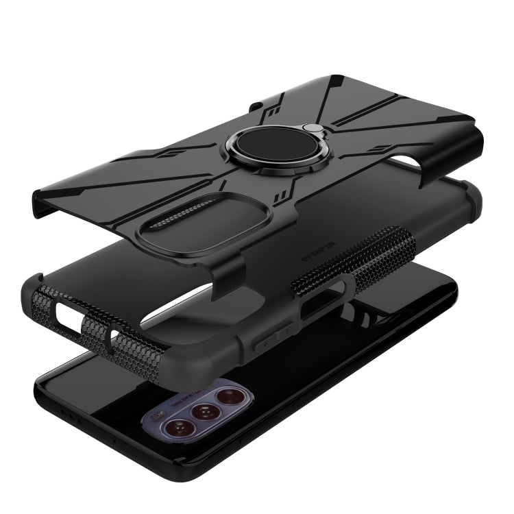 For Motorola Moto G62 5G Armor Bear Shockproof PC + TPU Phone Case with Ring