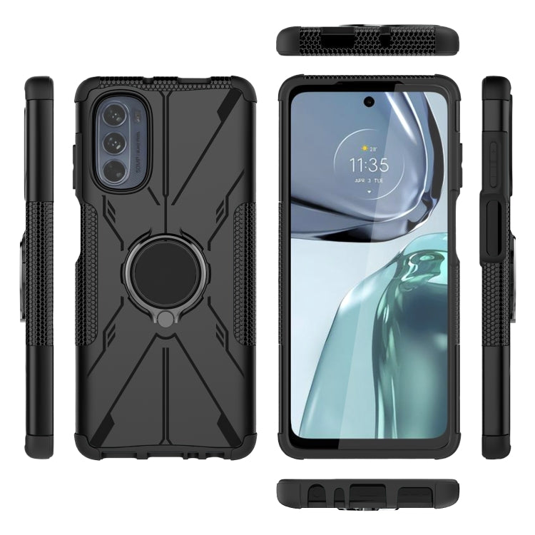 For Motorola Moto G62 5G Armor Bear Shockproof PC + TPU Phone Case with Ring