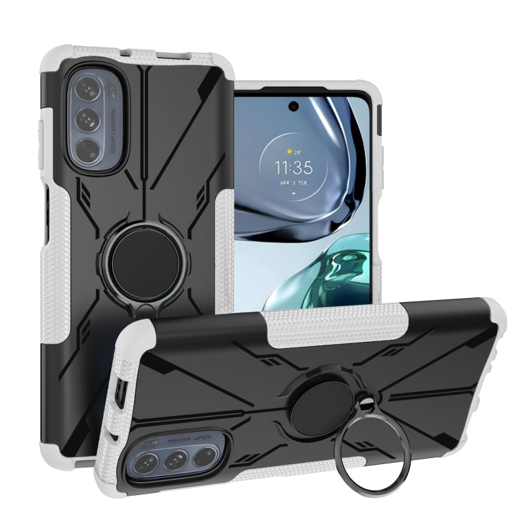 For Motorola Moto G62 5G Armor Bear Shockproof PC + TPU Phone Case with Ring