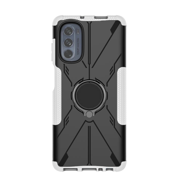 For Motorola Moto G62 5G Armor Bear Shockproof PC + TPU Phone Case with Ring