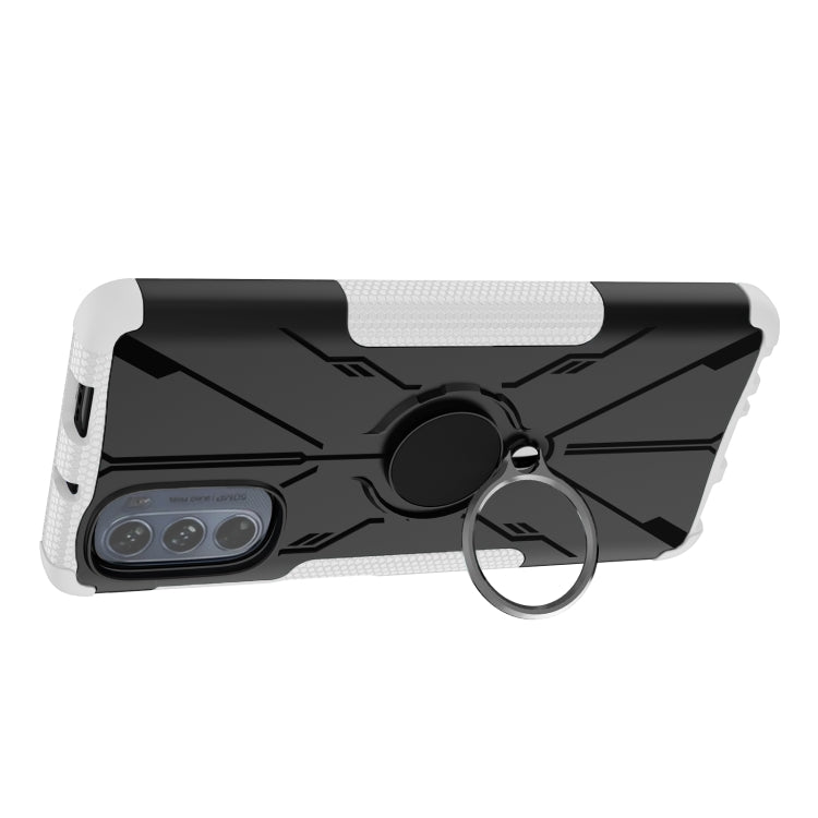 For Motorola Moto G62 5G Armor Bear Shockproof PC + TPU Phone Case with Ring