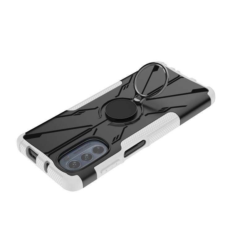 For Motorola Moto G62 5G Armor Bear Shockproof PC + TPU Phone Case with Ring