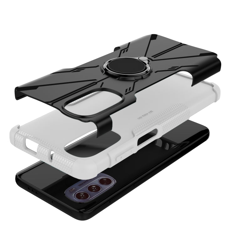 For Motorola Moto G62 5G Armor Bear Shockproof PC + TPU Phone Case with Ring