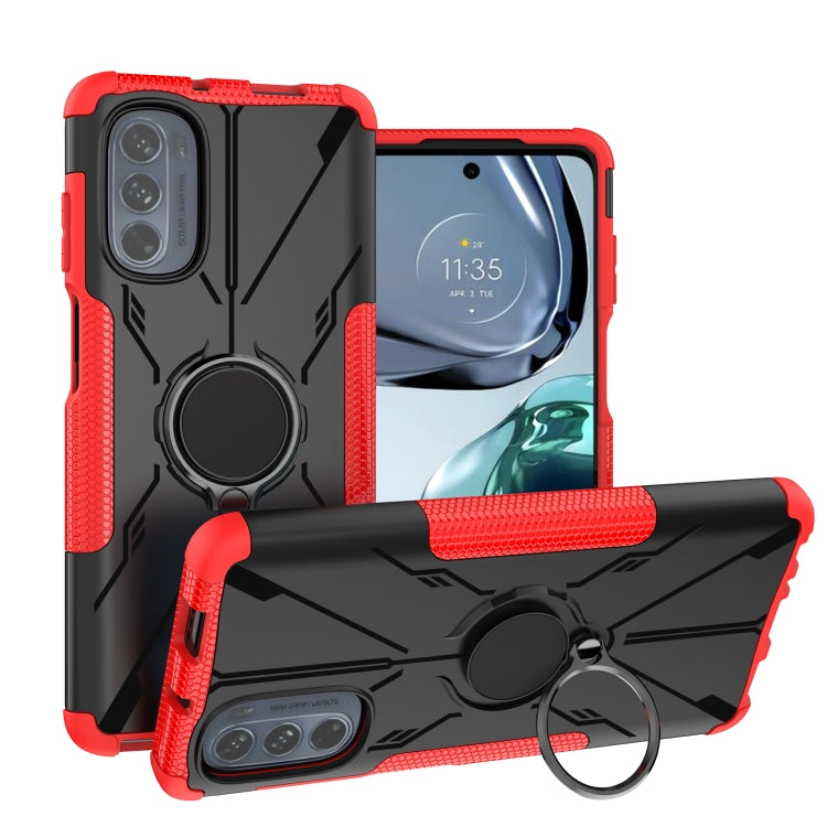 For Motorola Moto G62 5G Armor Bear Shockproof PC + TPU Phone Case with Ring