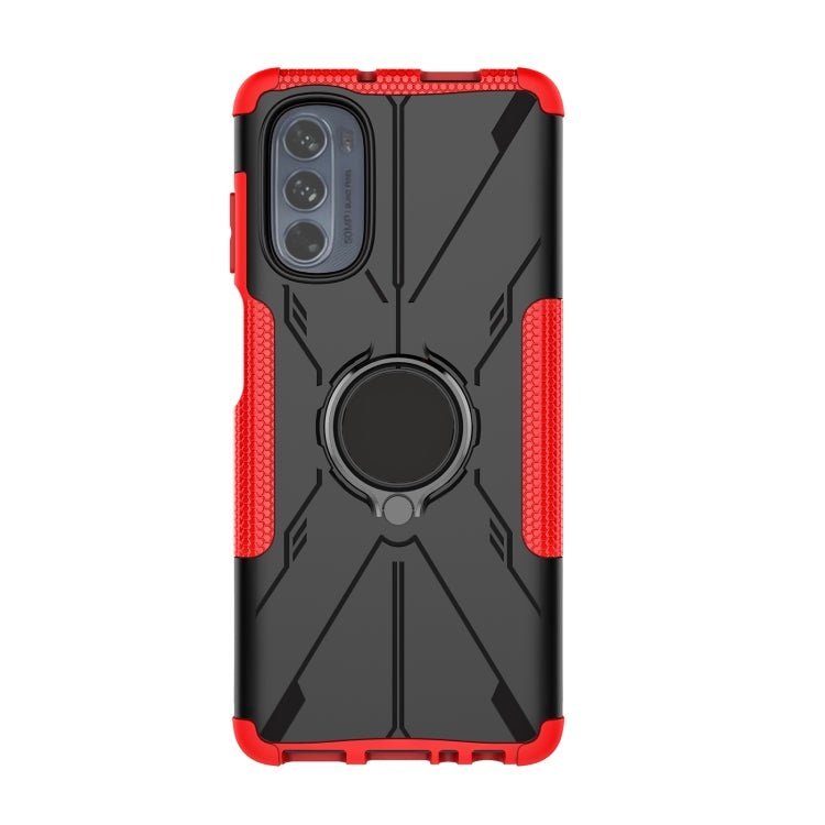 For Motorola Moto G62 5G Armor Bear Shockproof PC + TPU Phone Case with Ring