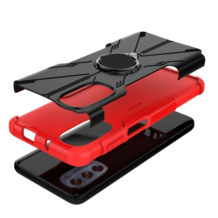 For Motorola Moto G62 5G Armor Bear Shockproof PC + TPU Phone Case with Ring