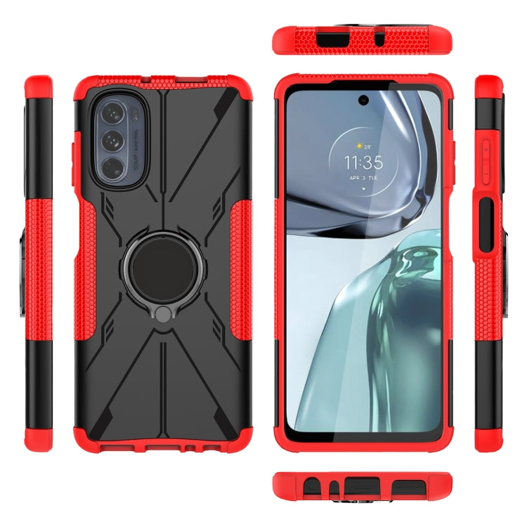 For Motorola Moto G62 5G Armor Bear Shockproof PC + TPU Phone Case with Ring