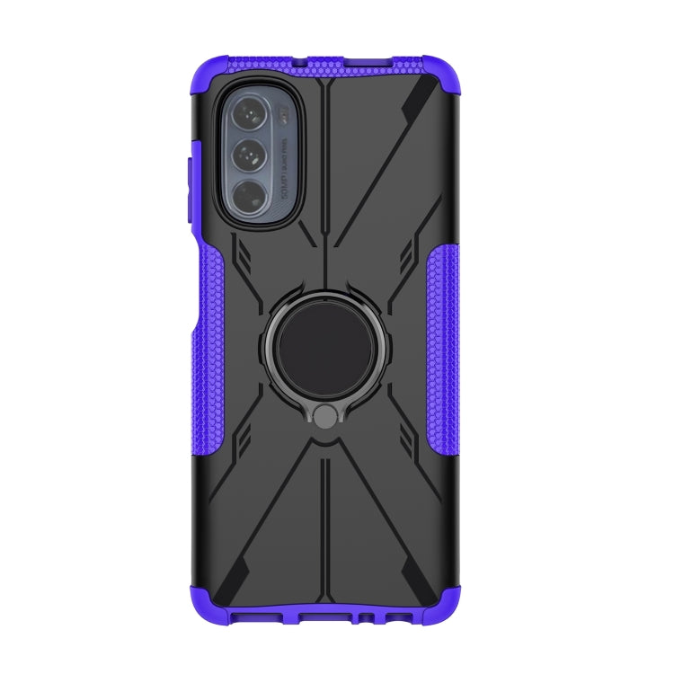 For Motorola Moto G62 5G Armor Bear Shockproof PC + TPU Phone Case with Ring