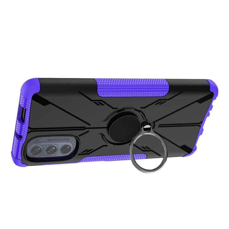 For Motorola Moto G62 5G Armor Bear Shockproof PC + TPU Phone Case with Ring