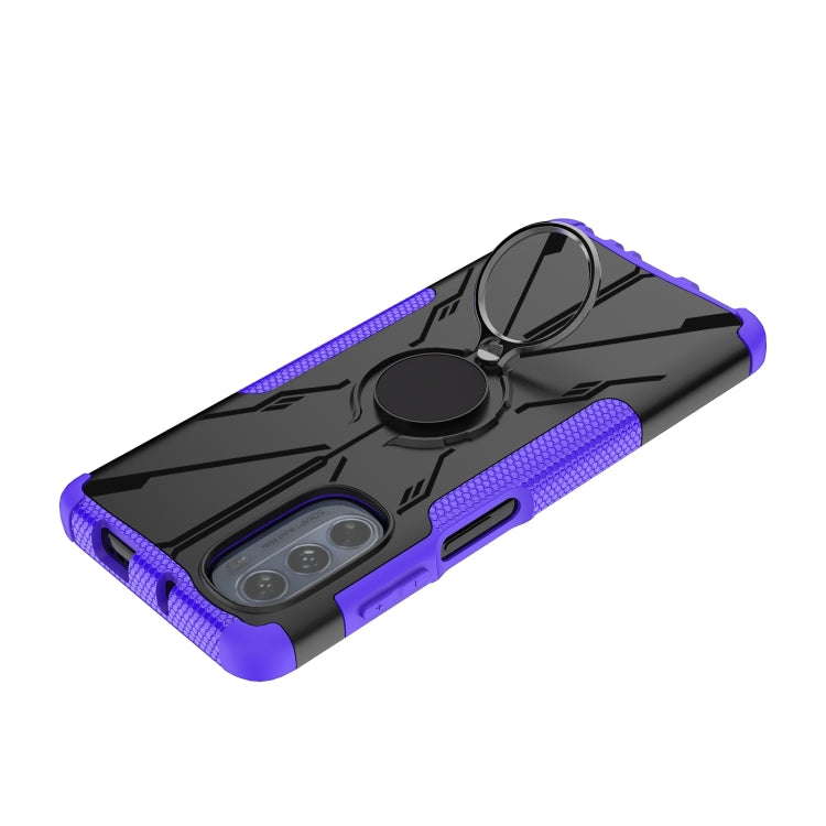 For Motorola Moto G62 5G Armor Bear Shockproof PC + TPU Phone Case with Ring