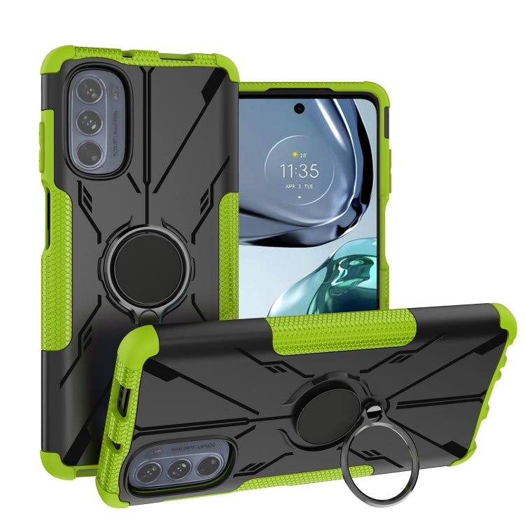 For Motorola Moto G62 5G Armor Bear Shockproof PC + TPU Phone Case with Ring