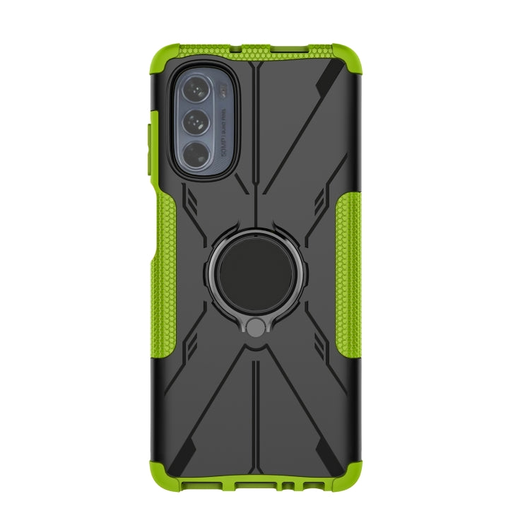 For Motorola Moto G62 5G Armor Bear Shockproof PC + TPU Phone Case with Ring
