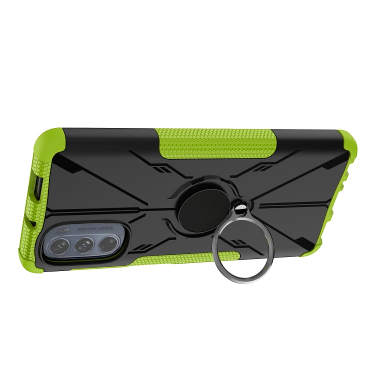 For Motorola Moto G62 5G Armor Bear Shockproof PC + TPU Phone Case with Ring