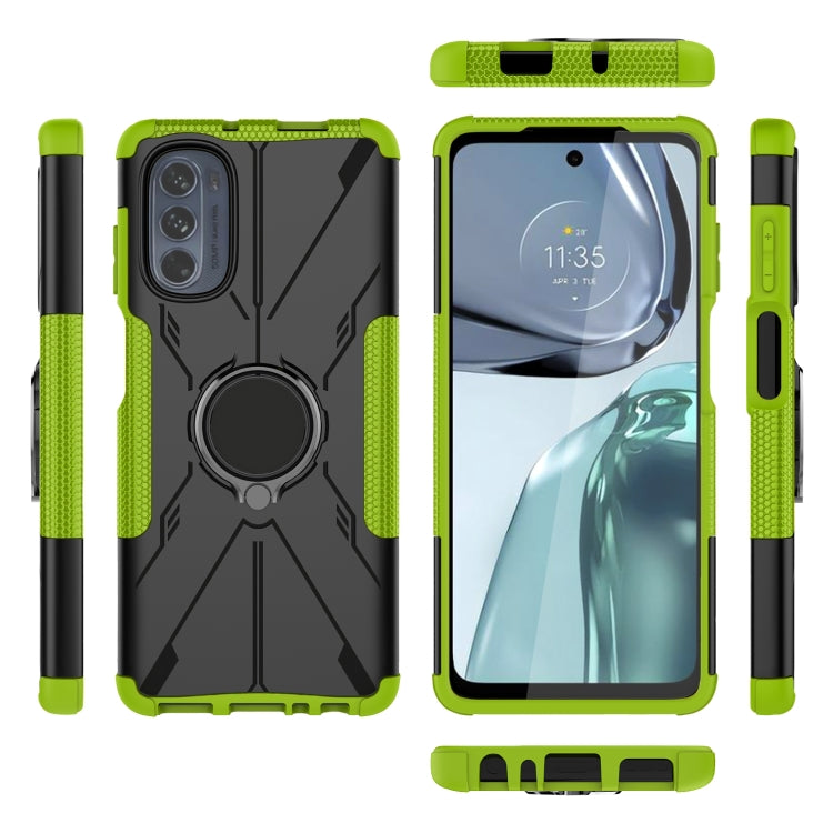 For Motorola Moto G62 5G Armor Bear Shockproof PC + TPU Phone Case with Ring