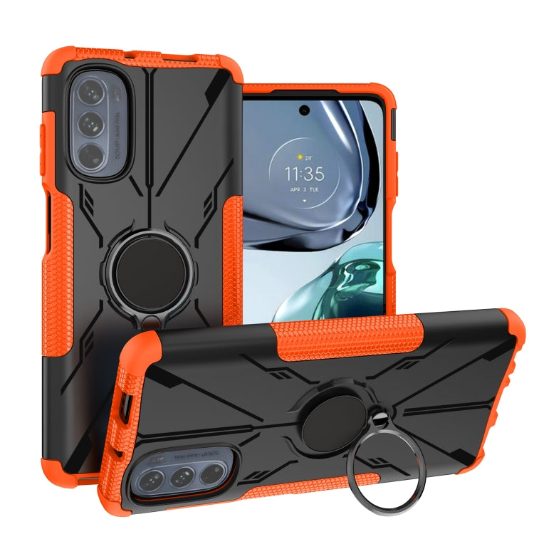 For Motorola Moto G62 5G Armor Bear Shockproof PC + TPU Phone Case with Ring