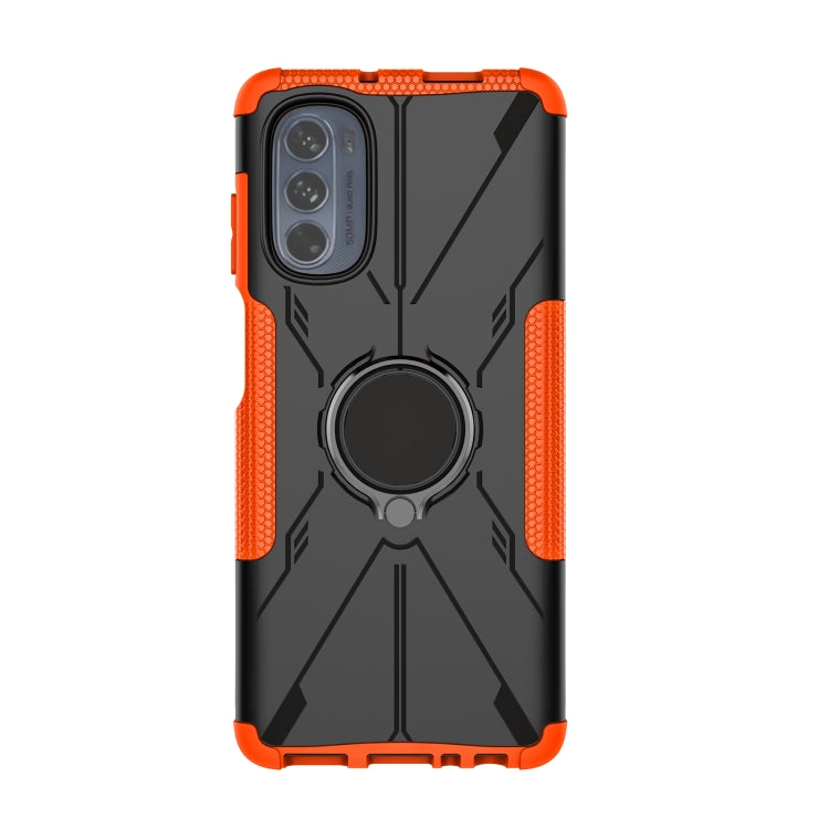 For Motorola Moto G62 5G Armor Bear Shockproof PC + TPU Phone Case with Ring