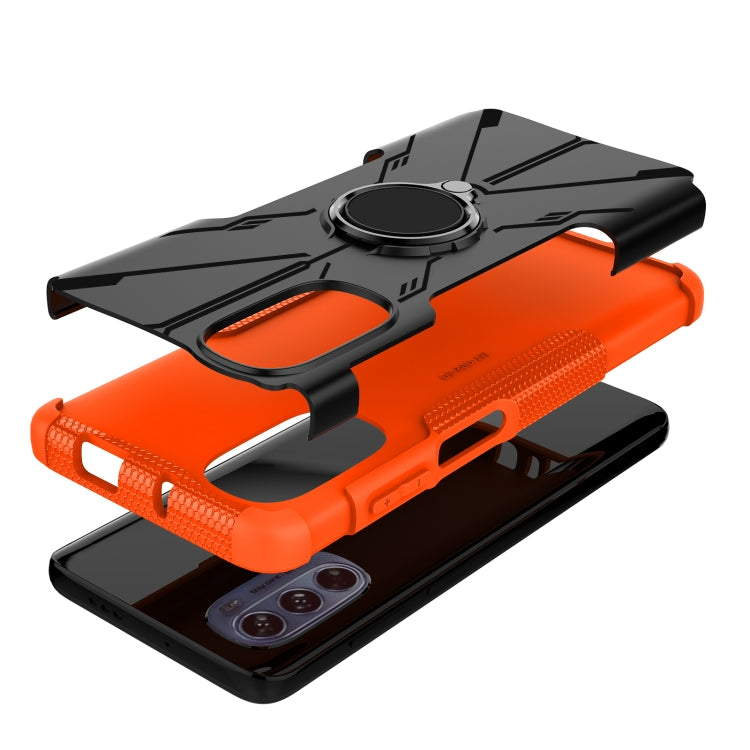For Motorola Moto G62 5G Armor Bear Shockproof PC + TPU Phone Case with Ring