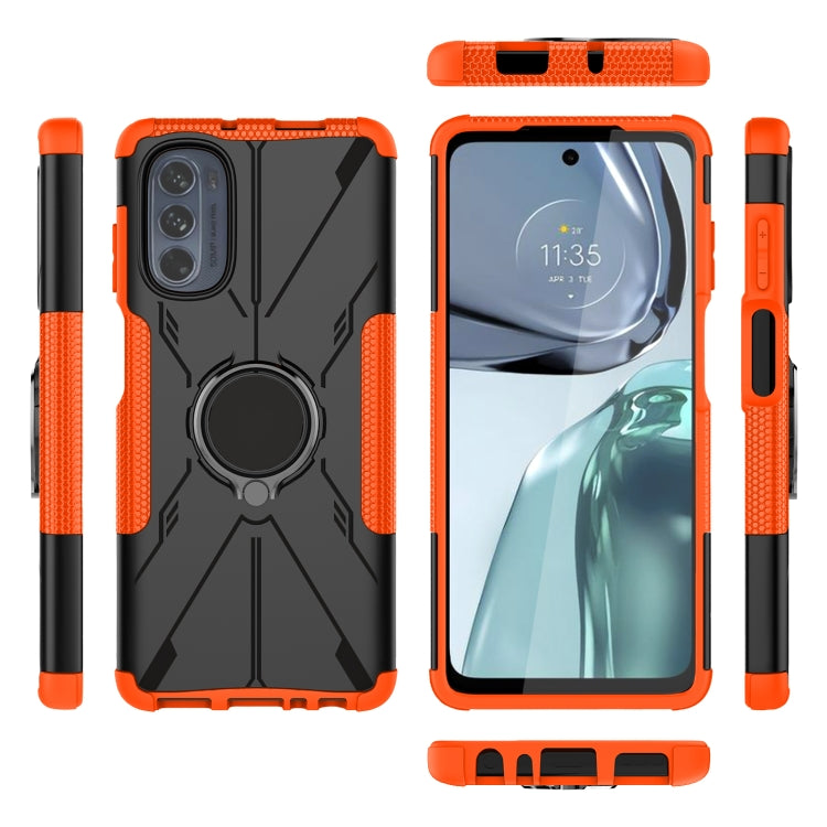 For Motorola Moto G62 5G Armor Bear Shockproof PC + TPU Phone Case with Ring