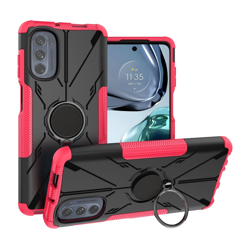 For Motorola Moto G62 5G Armor Bear Shockproof PC + TPU Phone Case with Ring