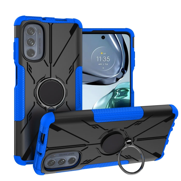 For Motorola Moto G62 5G Armor Bear Shockproof PC + TPU Phone Case with Ring