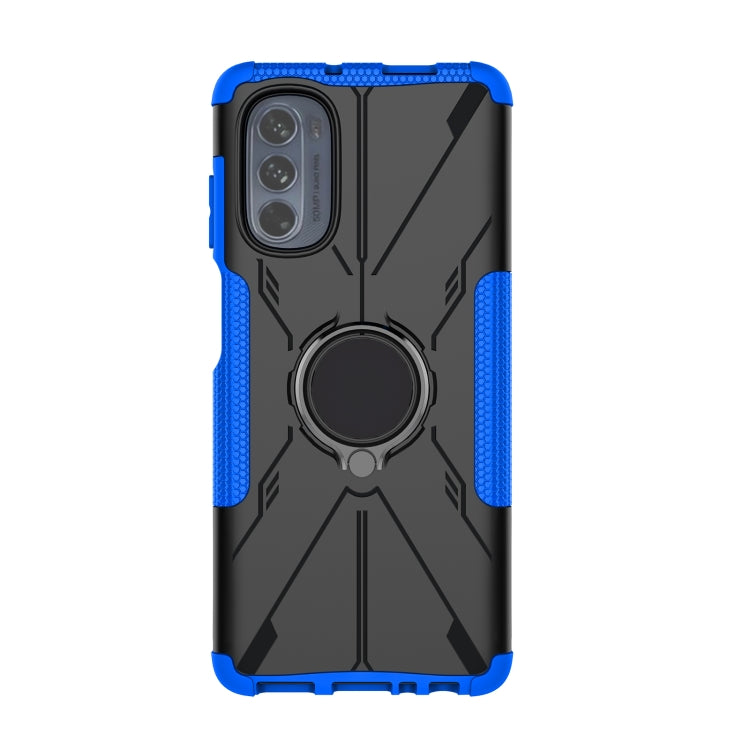 For Motorola Moto G62 5G Armor Bear Shockproof PC + TPU Phone Case with Ring