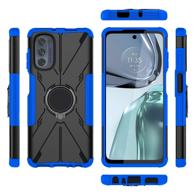 For Motorola Moto G62 5G Armor Bear Shockproof PC + TPU Phone Case with Ring