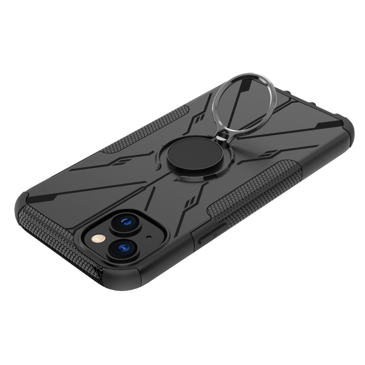 For iPhone 14 Plus Armor Bear Shockproof PC + TPU Phone Case with Ring