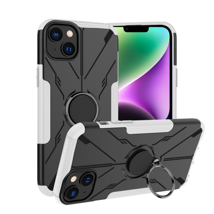 For iPhone 14 Plus Armor Bear Shockproof PC + TPU Phone Case with Ring