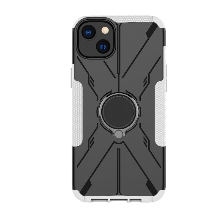 For iPhone 14 Plus Armor Bear Shockproof PC + TPU Phone Case with Ring