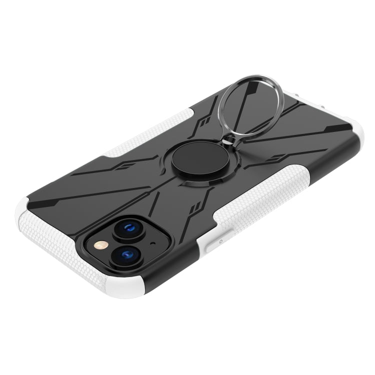 For iPhone 14 Plus Armor Bear Shockproof PC + TPU Phone Case with Ring