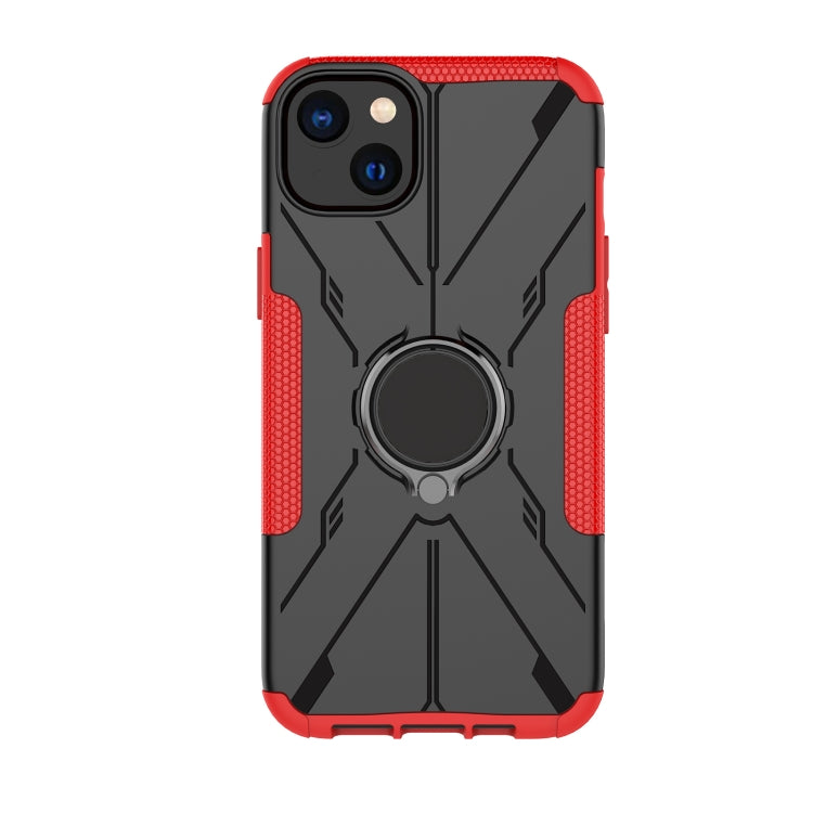 For iPhone 14 Plus Armor Bear Shockproof PC + TPU Phone Case with Ring