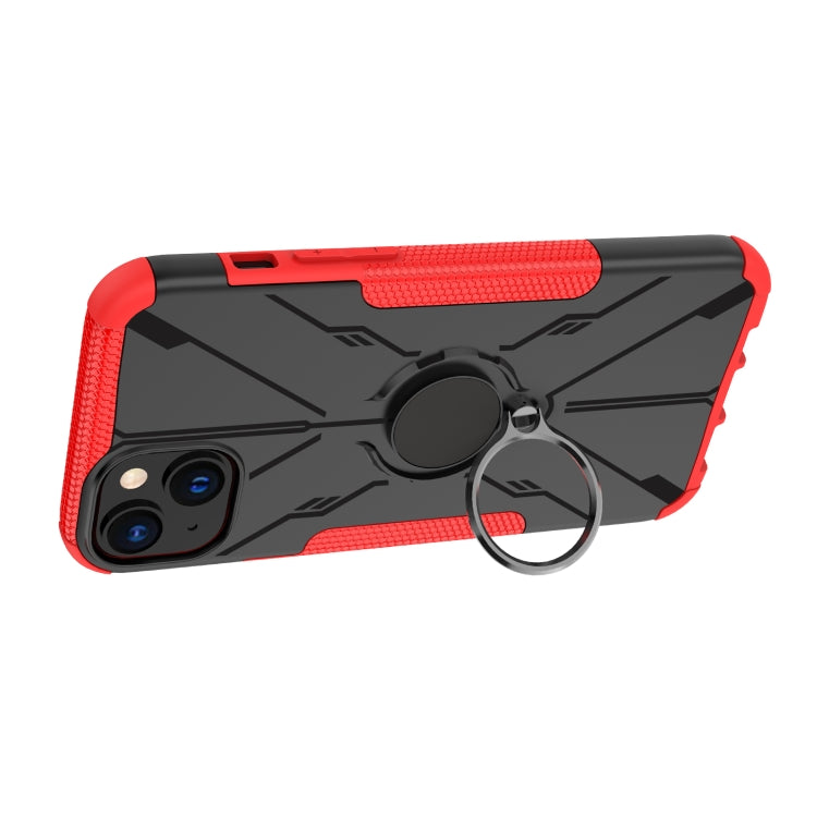 For iPhone 14 Plus Armor Bear Shockproof PC + TPU Phone Case with Ring