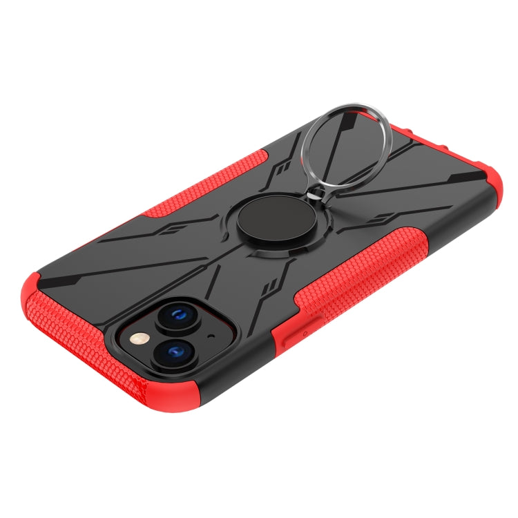For iPhone 14 Plus Armor Bear Shockproof PC + TPU Phone Case with Ring