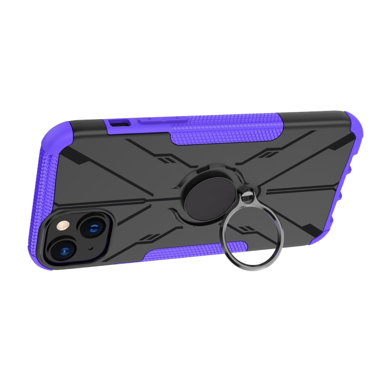 For iPhone 14 Plus Armor Bear Shockproof PC + TPU Phone Case with Ring