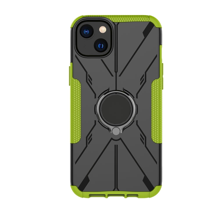 For iPhone 14 Plus Armor Bear Shockproof PC + TPU Phone Case with Ring