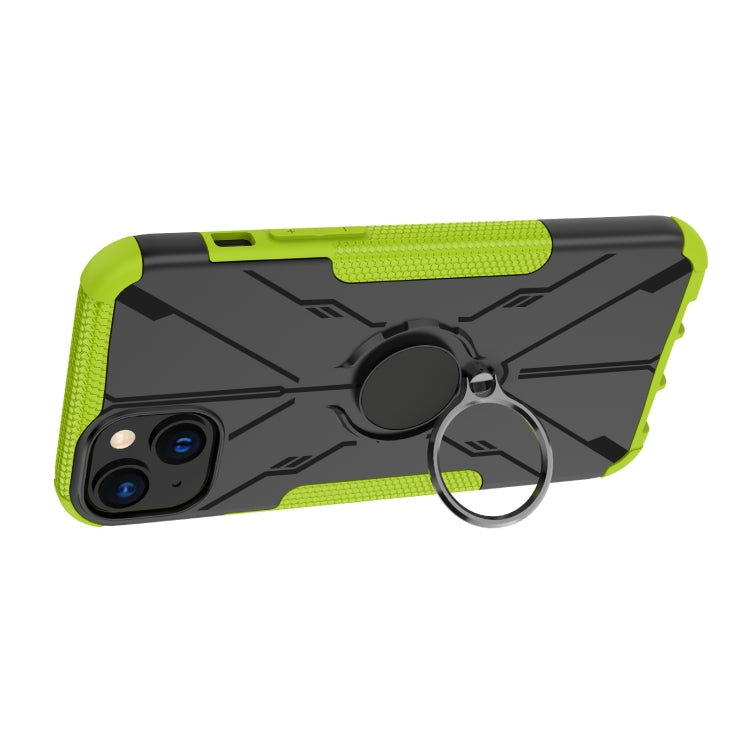For iPhone 14 Plus Armor Bear Shockproof PC + TPU Phone Case with Ring
