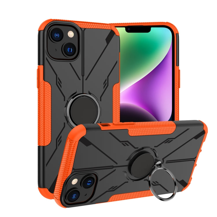 For iPhone 14 Plus Armor Bear Shockproof PC + TPU Phone Case with Ring