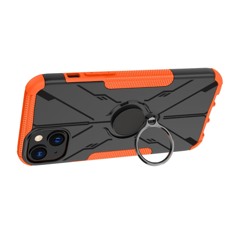 For iPhone 14 Plus Armor Bear Shockproof PC + TPU Phone Case with Ring