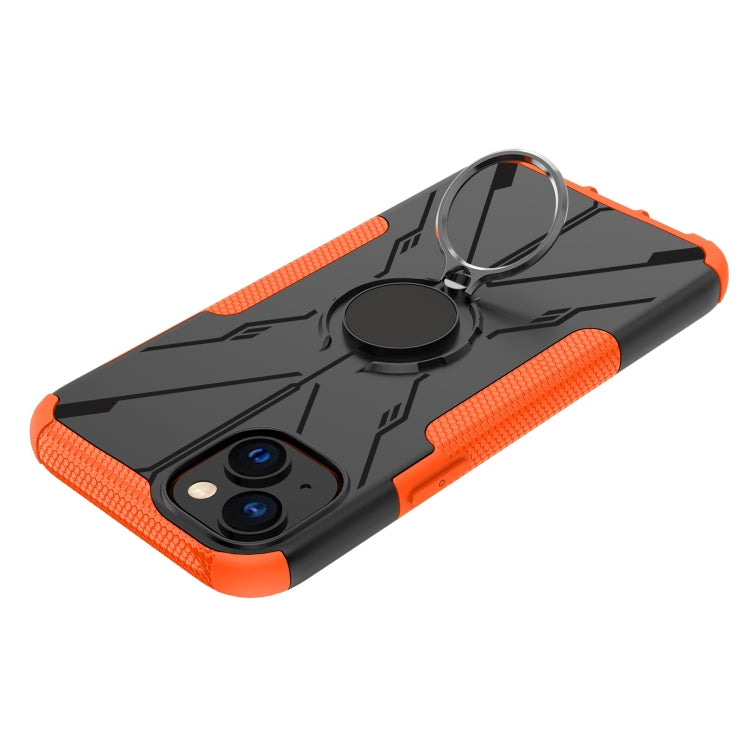 For iPhone 14 Plus Armor Bear Shockproof PC + TPU Phone Case with Ring