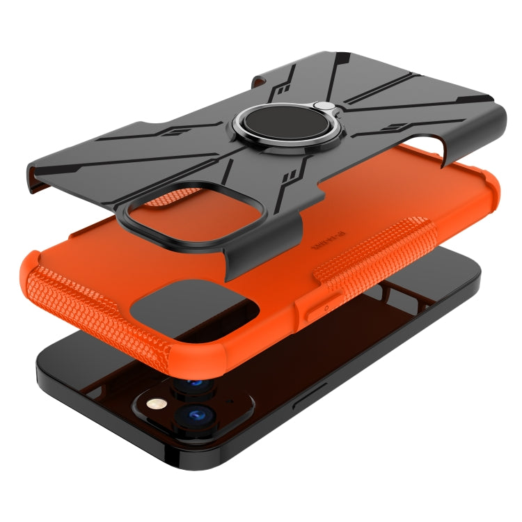 For iPhone 14 Plus Armor Bear Shockproof PC + TPU Phone Case with Ring