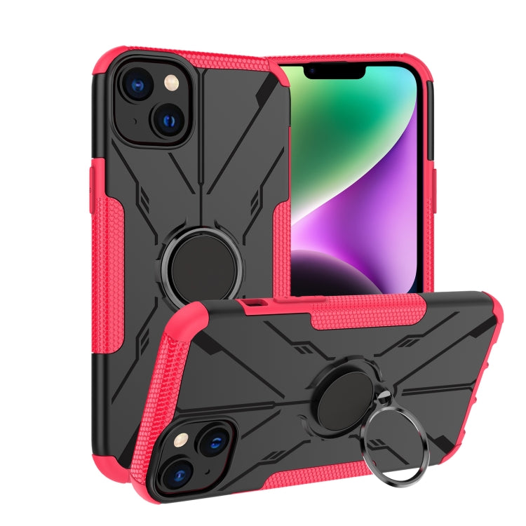 For iPhone 14 Plus Armor Bear Shockproof PC + TPU Phone Case with Ring